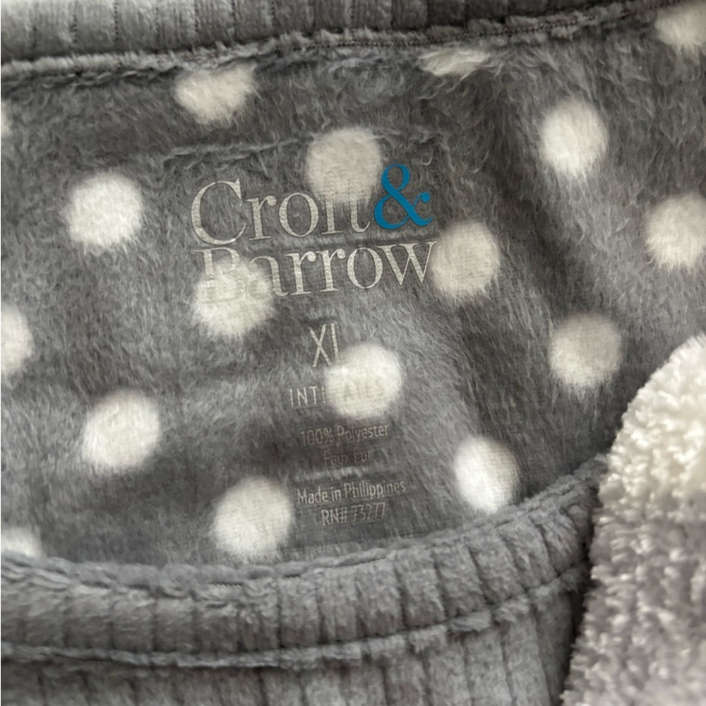 Croft & Barrow Gray Polka Dot Pajama Set - Picture 4 of 5